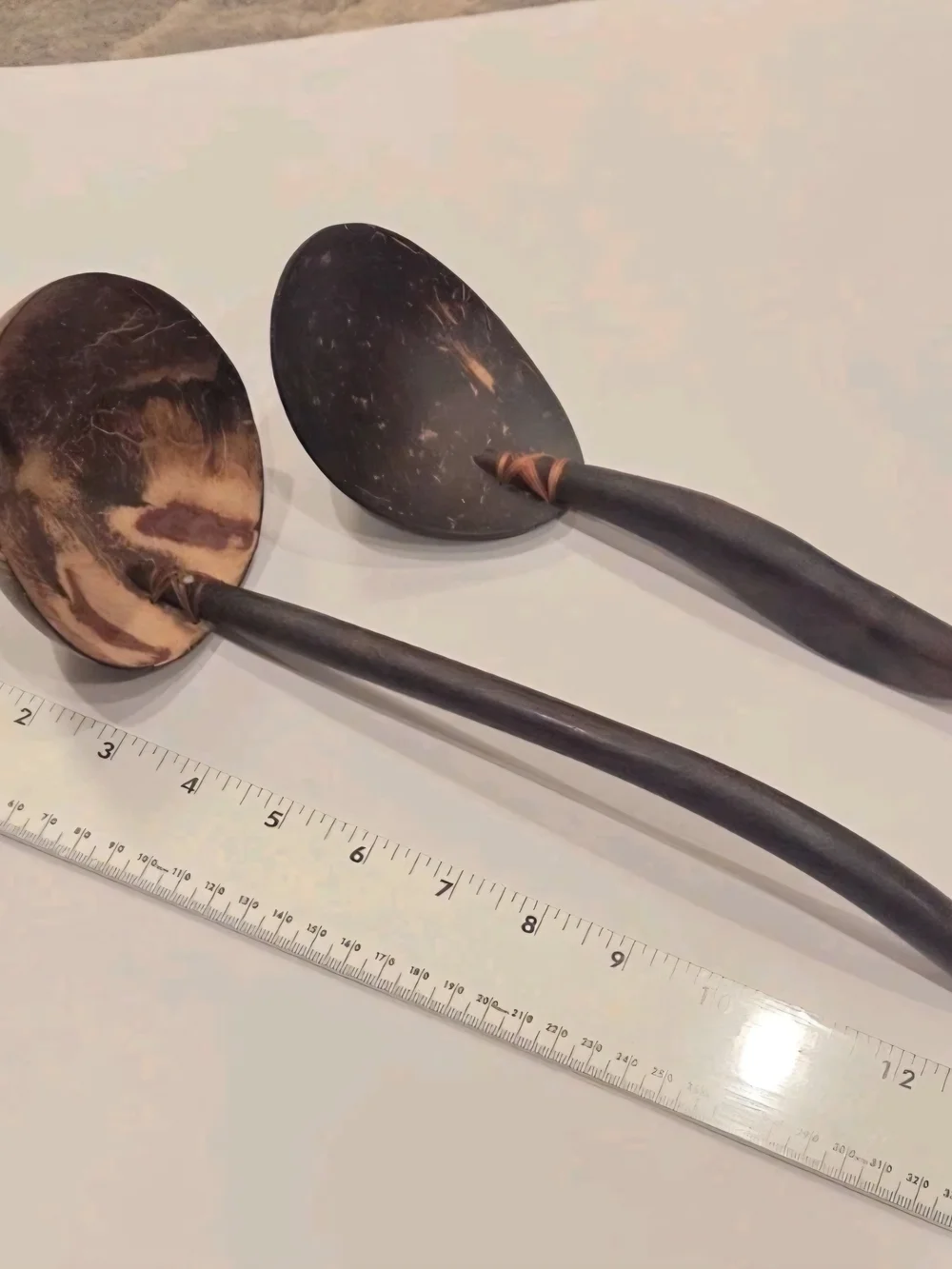 Coconut Serving Spoons Rustic Primitive Set Of Two